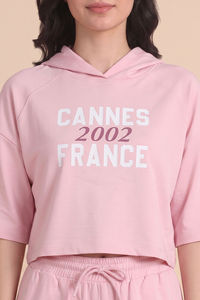 Zivame Athleisure Hooded Sweatshirt - Pink A Boo — thumbnail 4